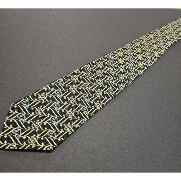 Robert Talbott Nordstrom Best Of Class X-Long Silk Tie 64x3.75 Black Gold Blue - Picture 3 of 7